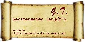 Gerstenmeier Tarján névjegykártya
